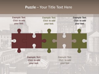 A Black And White Photo Of A City Skyline PowerPoint Template