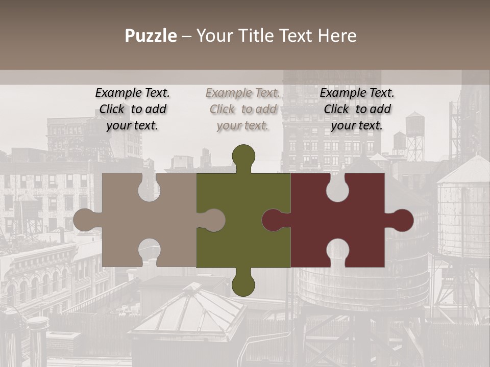 A Black And White Photo Of A City Skyline PowerPoint Template