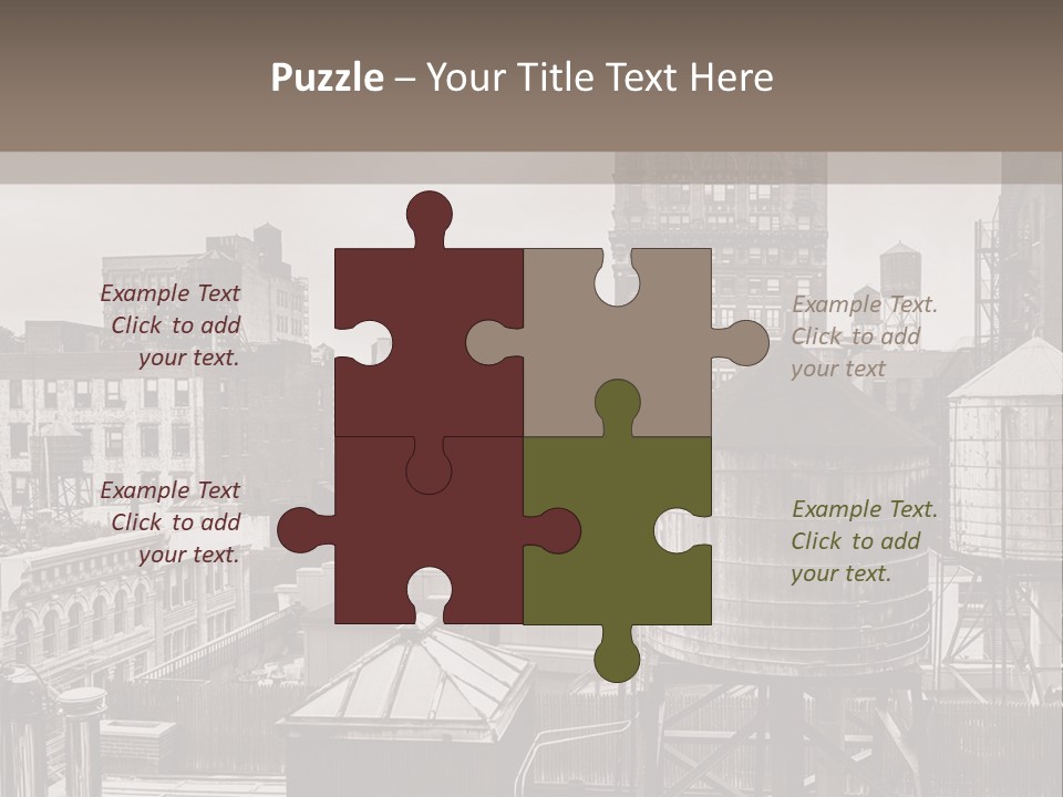 A Black And White Photo Of A City Skyline PowerPoint Template
