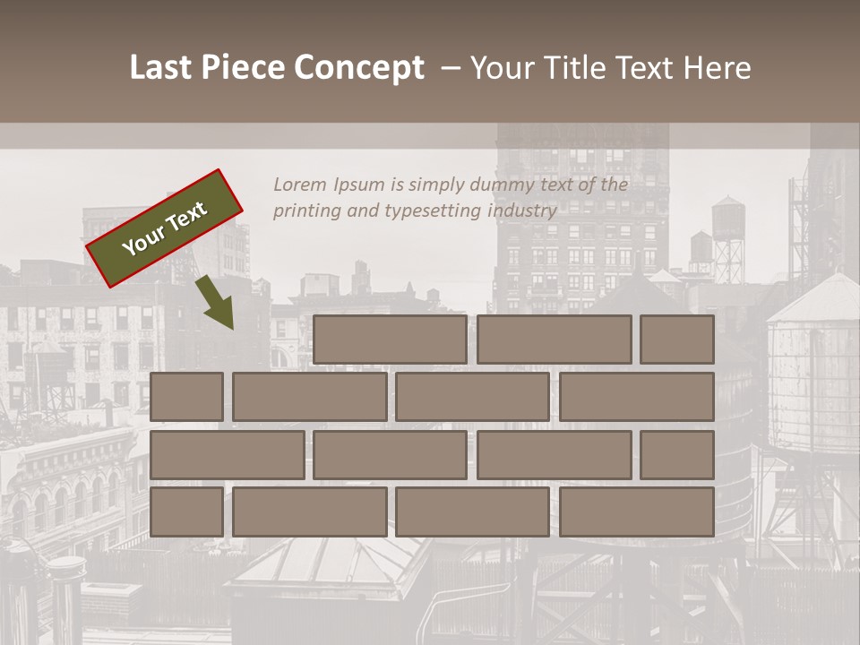 A Black And White Photo Of A City Skyline PowerPoint Template