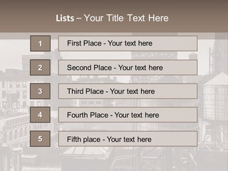 A Black And White Photo Of A City Skyline PowerPoint Template