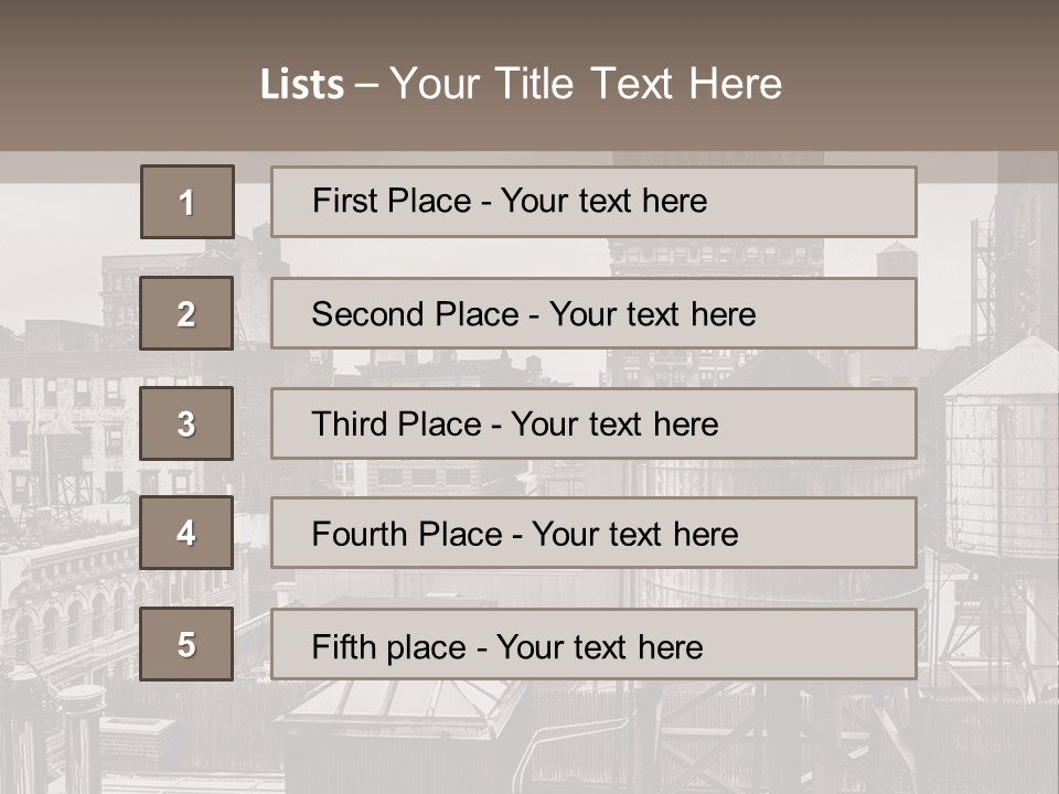 A Black And White Photo Of A City Skyline PowerPoint Template