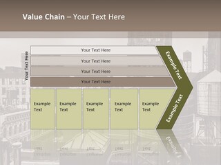 A Black And White Photo Of A City Skyline PowerPoint Template