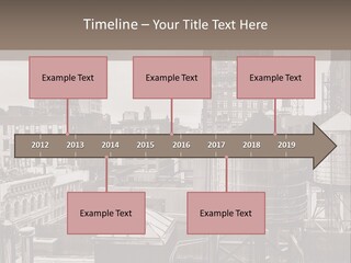 A Black And White Photo Of A City Skyline PowerPoint Template