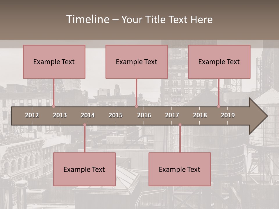 A Black And White Photo Of A City Skyline PowerPoint Template