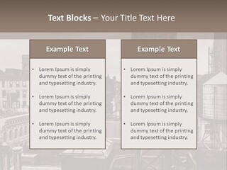 A Black And White Photo Of A City Skyline PowerPoint Template