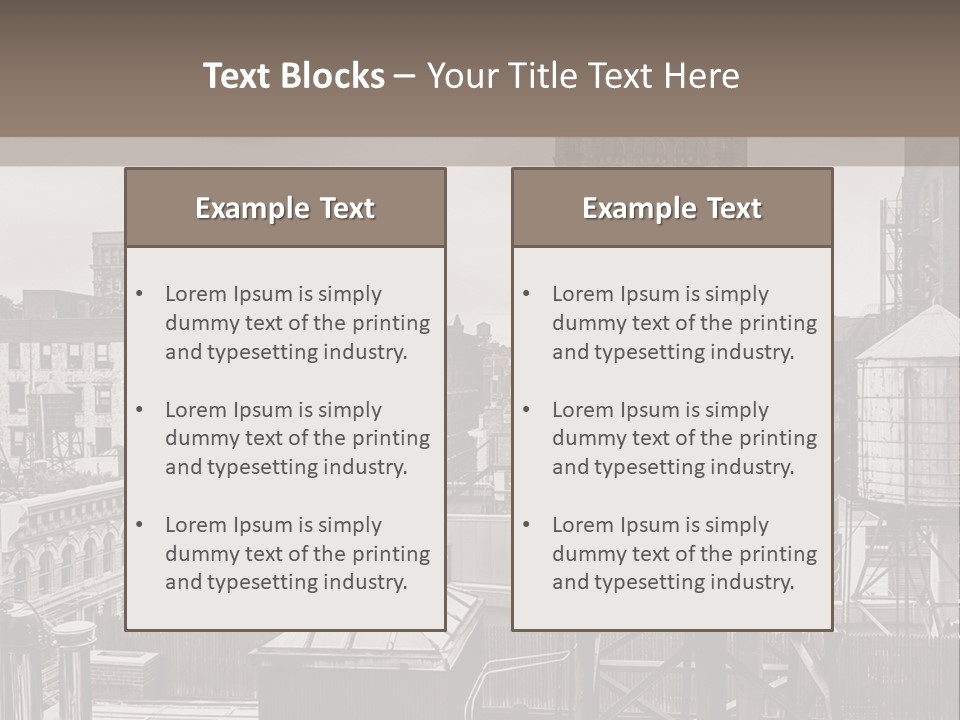 A Black And White Photo Of A City Skyline PowerPoint Template