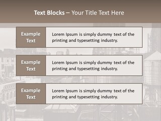 A Black And White Photo Of A City Skyline PowerPoint Template