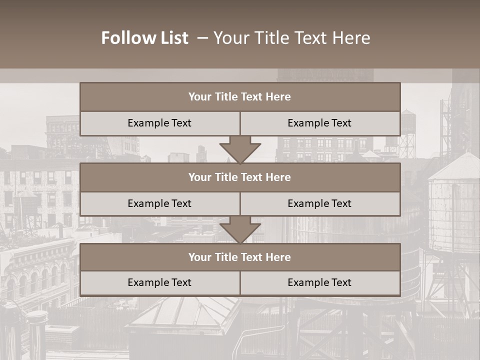 A Black And White Photo Of A City Skyline PowerPoint Template