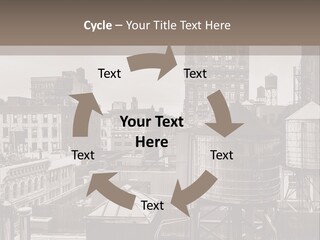 A Black And White Photo Of A City Skyline PowerPoint Template
