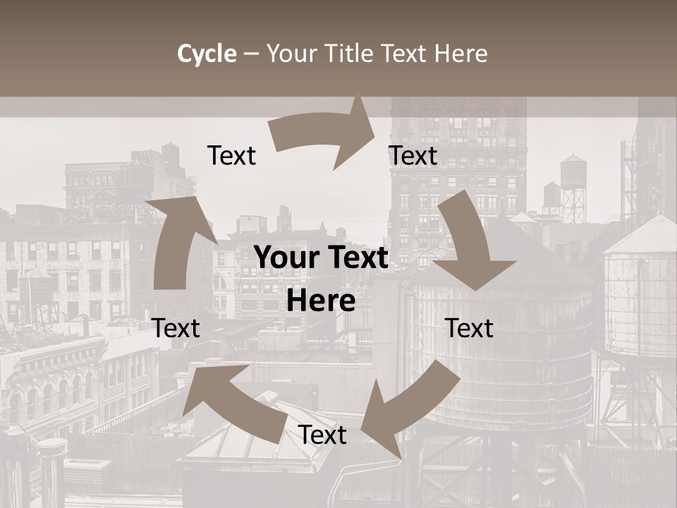 A Black And White Photo Of A City Skyline PowerPoint Template
