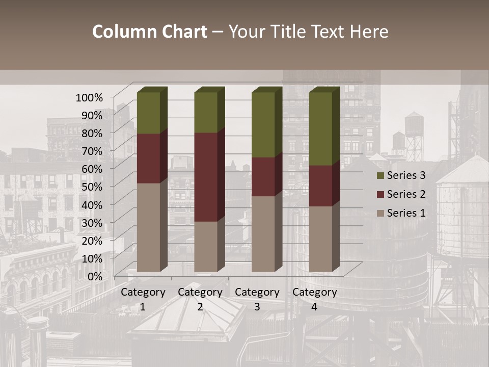 A Black And White Photo Of A City Skyline PowerPoint Template