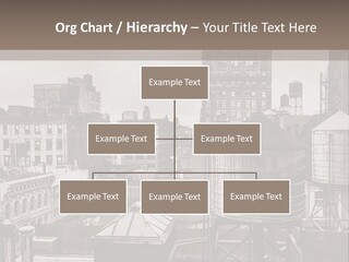 A Black And White Photo Of A City Skyline PowerPoint Template