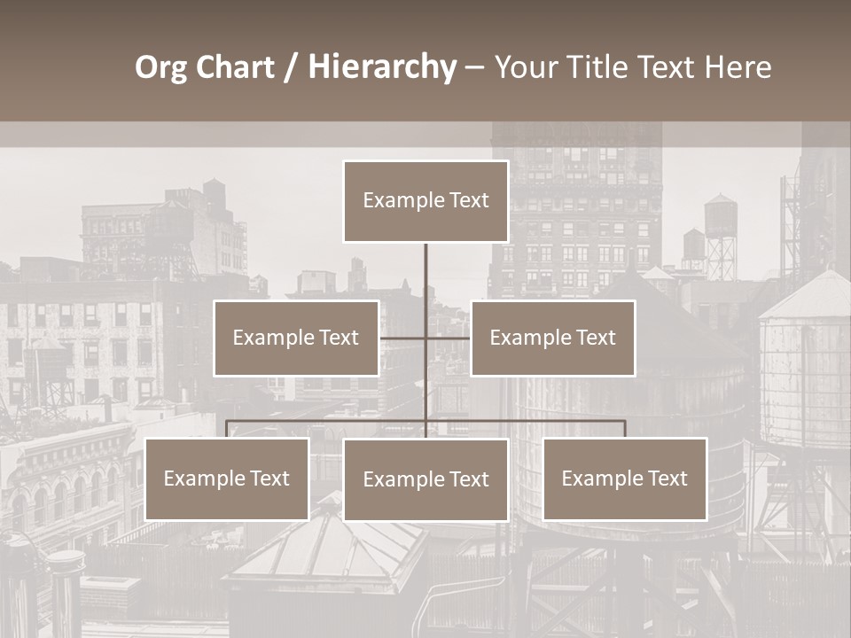 A Black And White Photo Of A City Skyline PowerPoint Template
