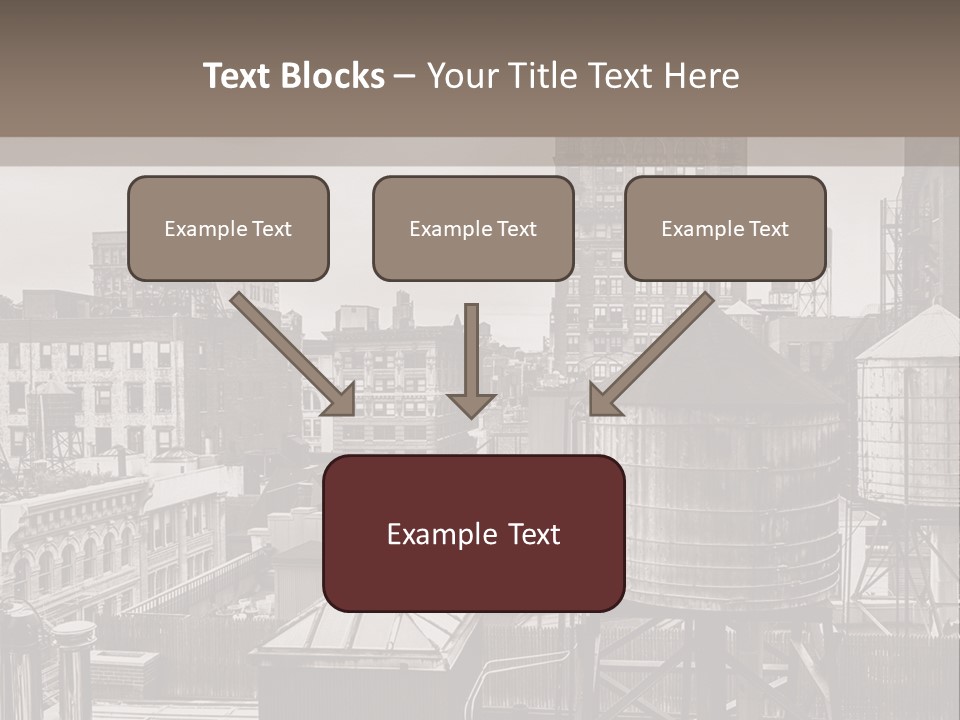 A Black And White Photo Of A City Skyline PowerPoint Template