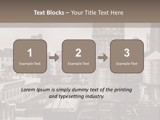 A Black And White Photo Of A City Skyline PowerPoint Template