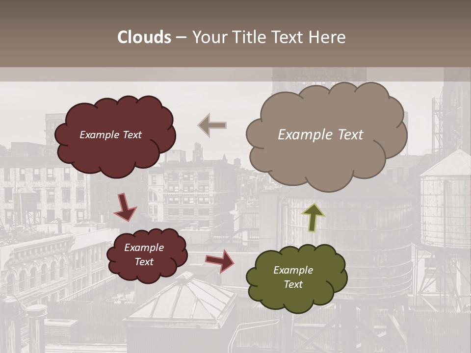 A Black And White Photo Of A City Skyline PowerPoint Template