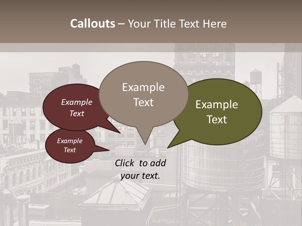 A Black And White Photo Of A City Skyline PowerPoint Template