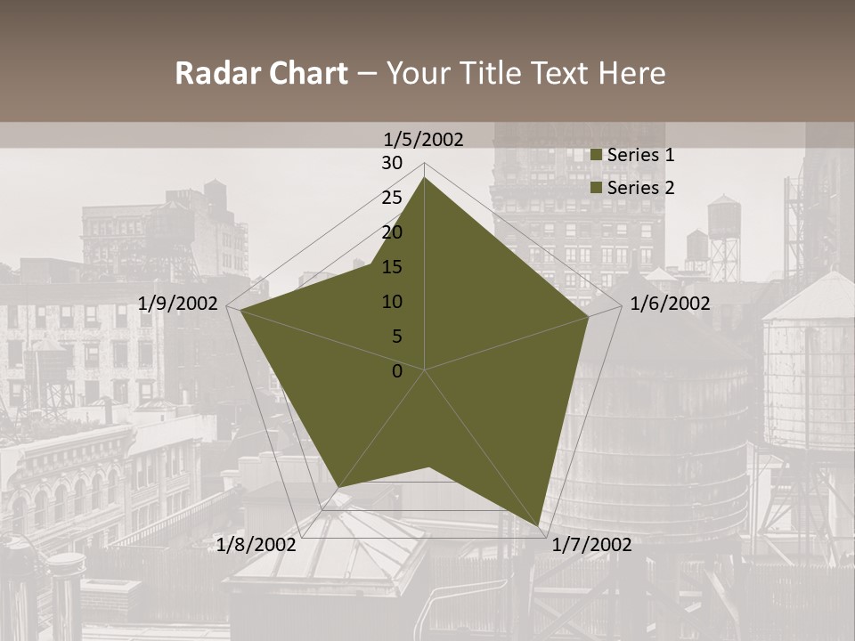 A Black And White Photo Of A City Skyline PowerPoint Template