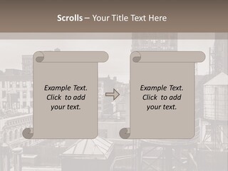 A Black And White Photo Of A City Skyline PowerPoint Template