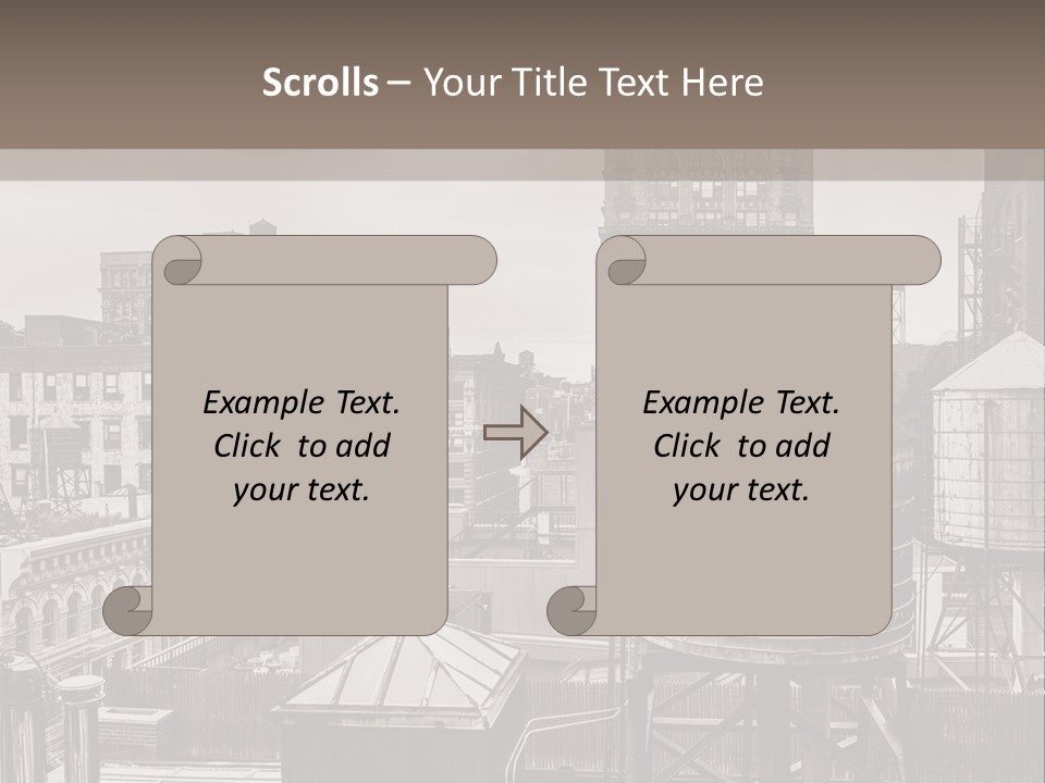 A Black And White Photo Of A City Skyline PowerPoint Template
