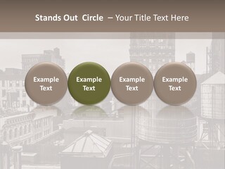 A Black And White Photo Of A City Skyline PowerPoint Template