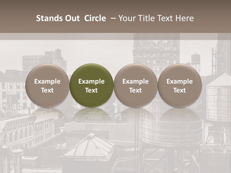 A Black And White Photo Of A City Skyline PowerPoint Template