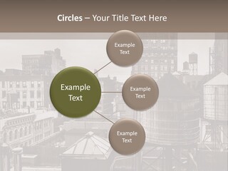 A Black And White Photo Of A City Skyline PowerPoint Template