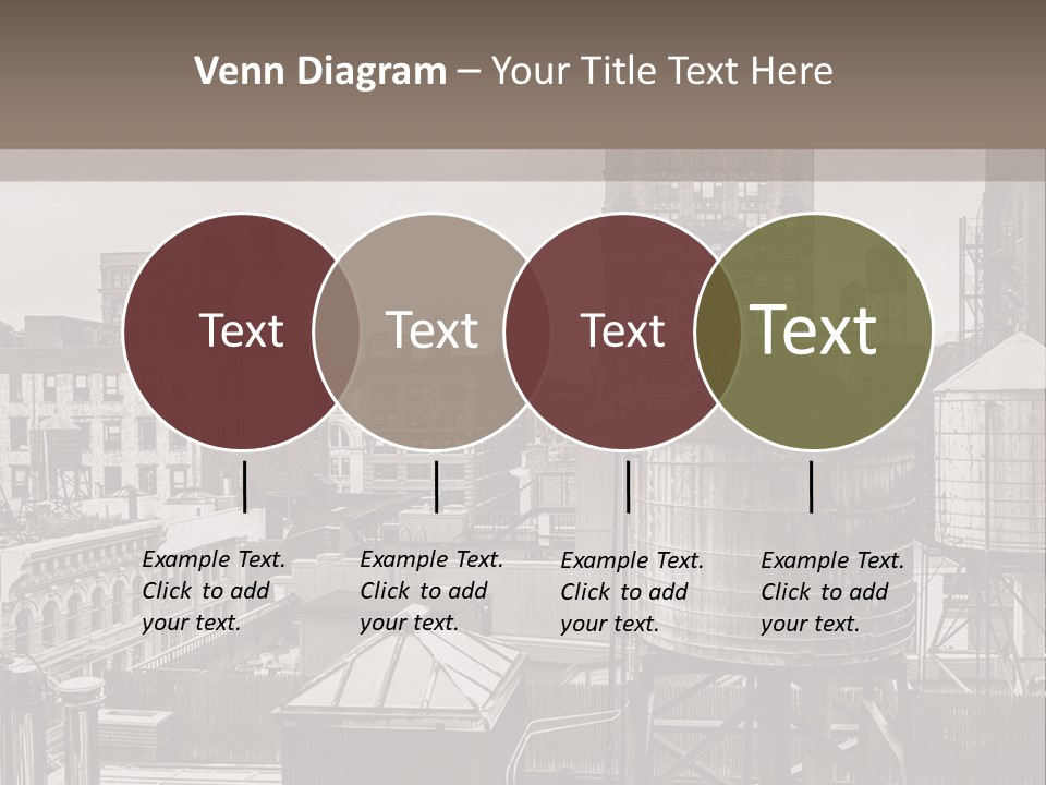 A Black And White Photo Of A City Skyline PowerPoint Template