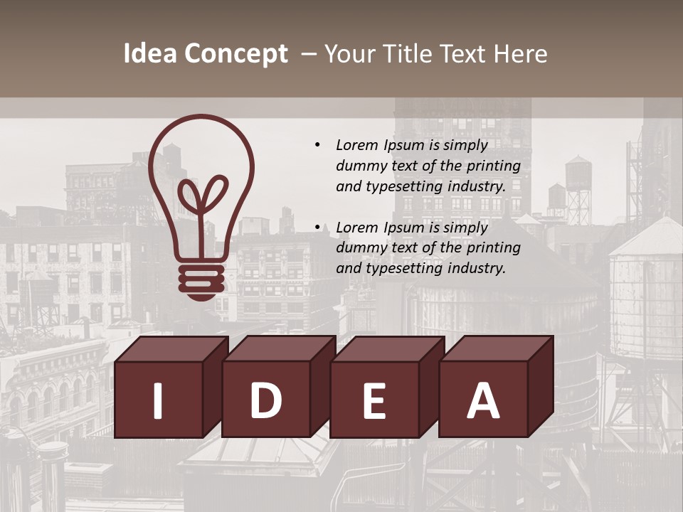 A Black And White Photo Of A City Skyline PowerPoint Template