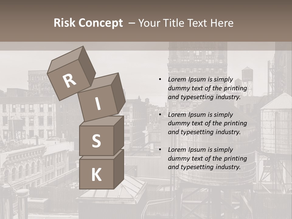 A Black And White Photo Of A City Skyline PowerPoint Template