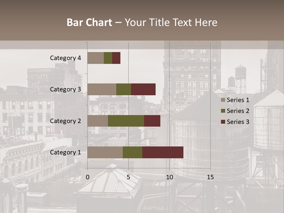 A Black And White Photo Of A City Skyline PowerPoint Template