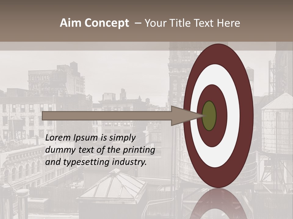 A Black And White Photo Of A City Skyline PowerPoint Template