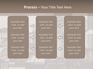 A Black And White Photo Of A City Skyline PowerPoint Template