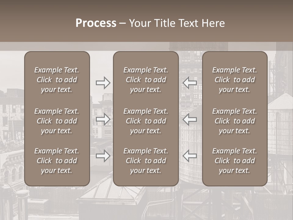 A Black And White Photo Of A City Skyline PowerPoint Template
