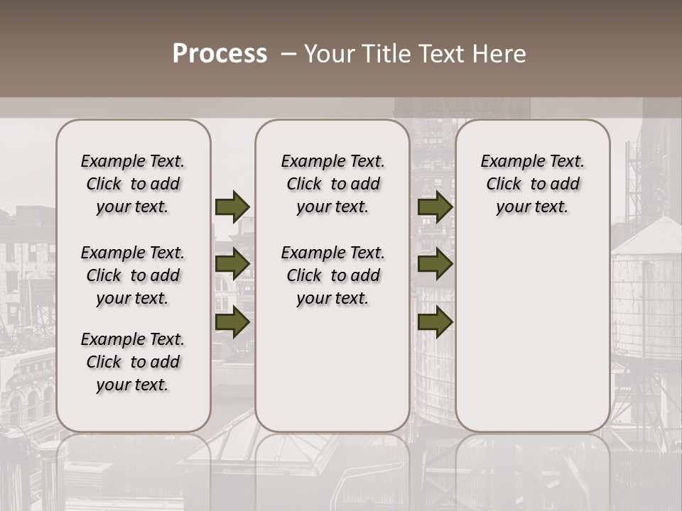 A Black And White Photo Of A City Skyline PowerPoint Template