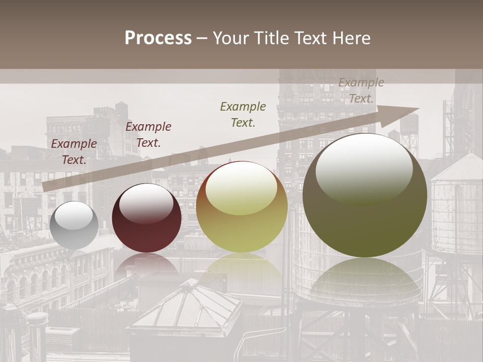 A Black And White Photo Of A City Skyline PowerPoint Template