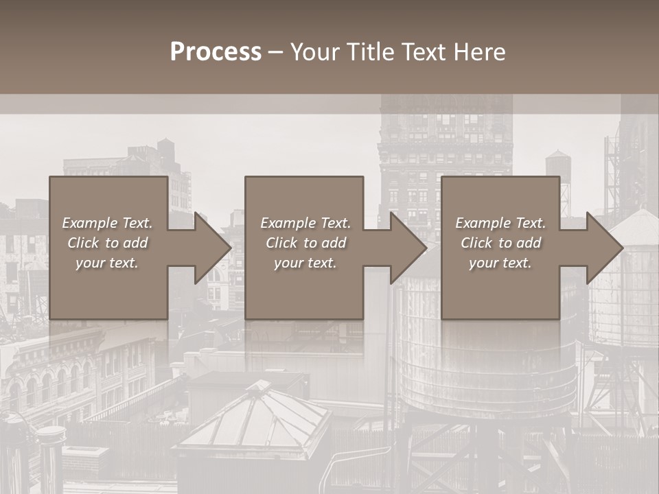 A Black And White Photo Of A City Skyline PowerPoint Template