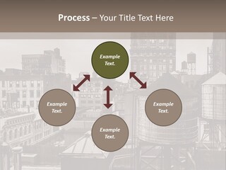 A Black And White Photo Of A City Skyline PowerPoint Template