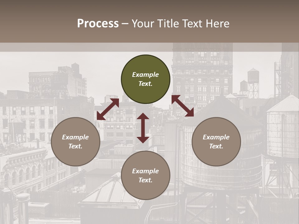 A Black And White Photo Of A City Skyline PowerPoint Template