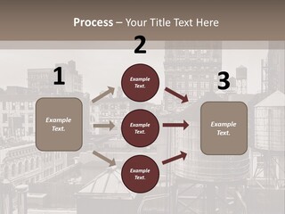 A Black And White Photo Of A City Skyline PowerPoint Template