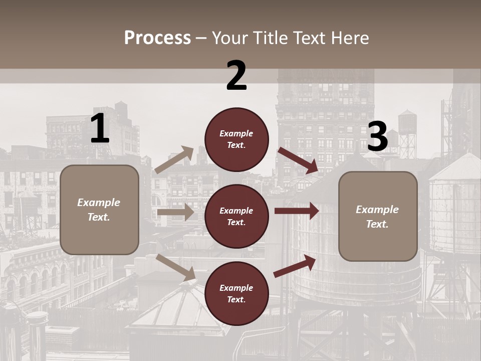 A Black And White Photo Of A City Skyline PowerPoint Template