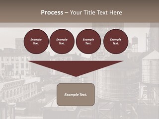 A Black And White Photo Of A City Skyline PowerPoint Template