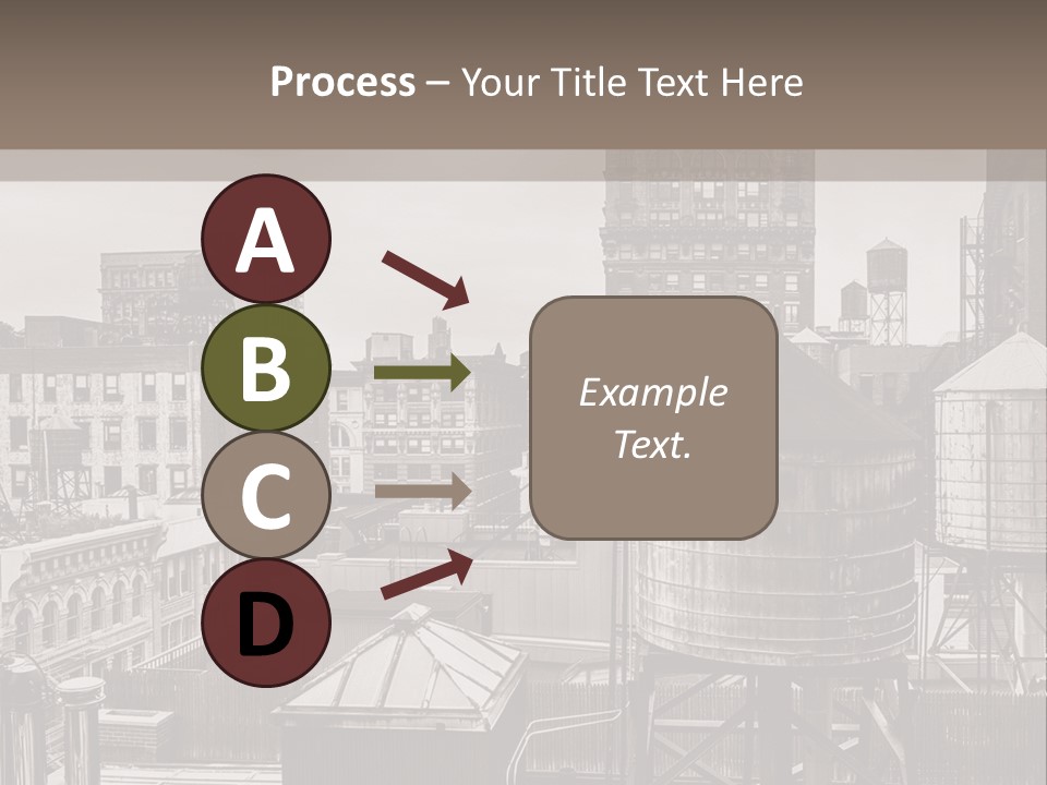 A Black And White Photo Of A City Skyline PowerPoint Template