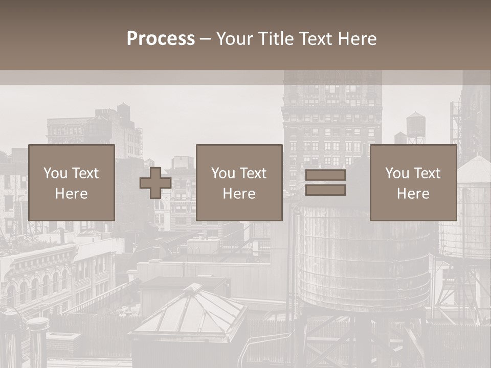 A Black And White Photo Of A City Skyline PowerPoint Template