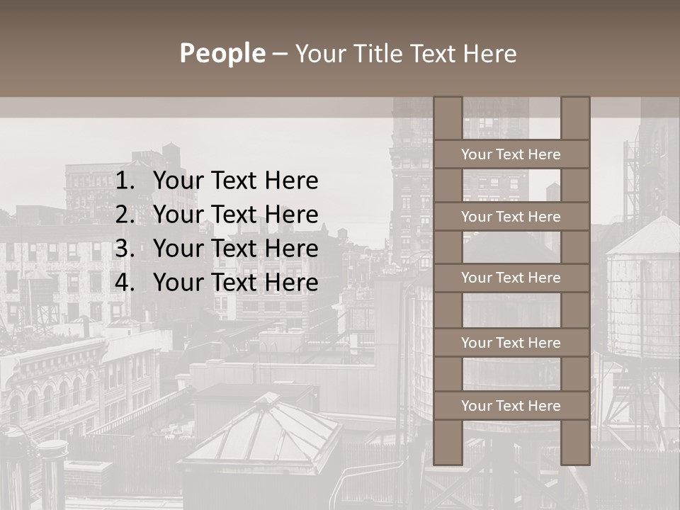 A Black And White Photo Of A City Skyline PowerPoint Template