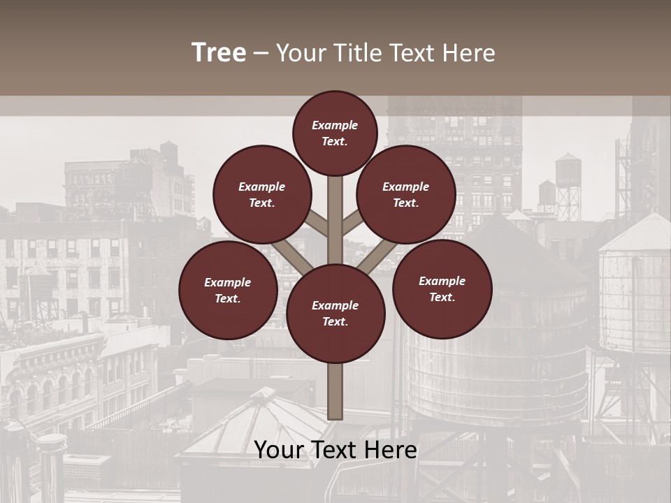 A Black And White Photo Of A City Skyline PowerPoint Template