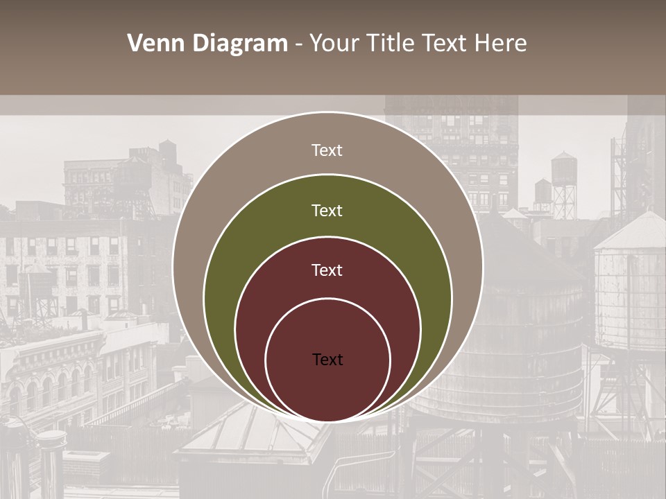 A Black And White Photo Of A City Skyline PowerPoint Template