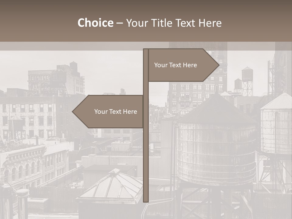 A Black And White Photo Of A City Skyline PowerPoint Template