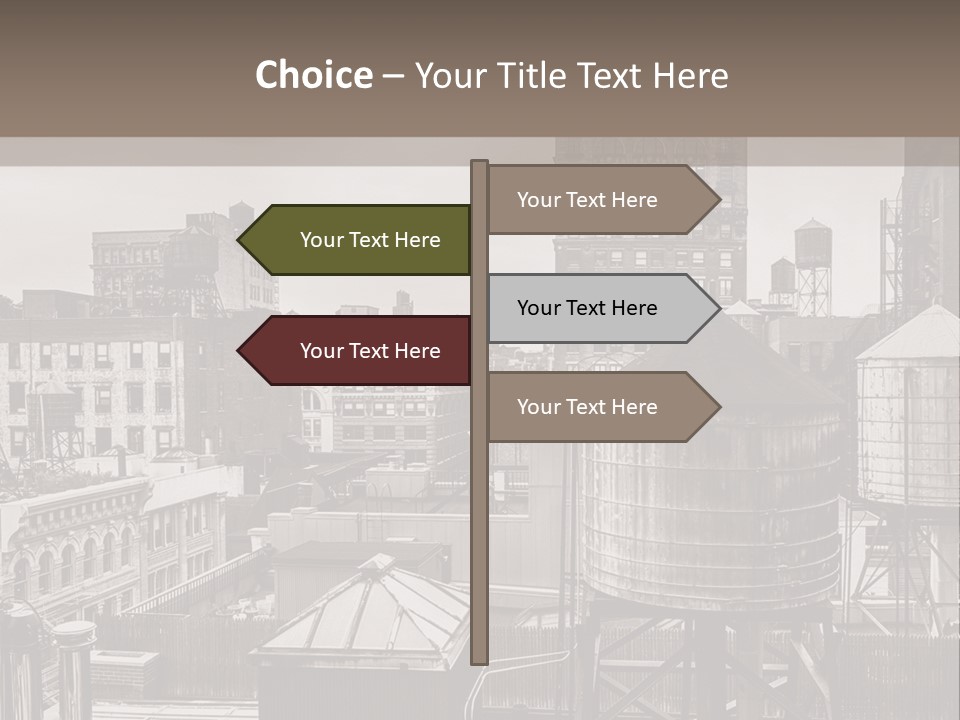 A Black And White Photo Of A City Skyline PowerPoint Template